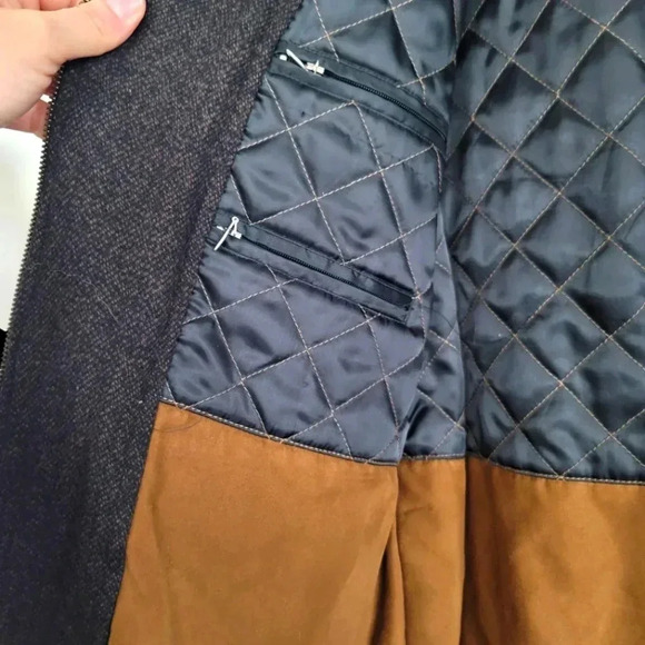 Jos. A. Bank Wool Blend Brown Tweed Winter Executive coat Size M - Picture 6 of 14